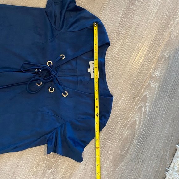 1st Sight Floral Lace Short Sleeve Mini Dress. Blue. Small. Resortwear, Cute - Picture 10 of 11